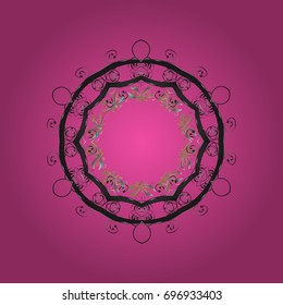 Snowflakes, snowfall. Falling Christmas stylized snowflakes. Beautiful vector snowflakes isolated on a colorful background. Illustration.