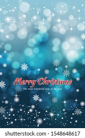 Snowflakes and snowfall on a cold blue winter background. illustrator Vector Eps 10.