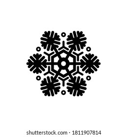Copos de nieve. Vector de icono de copo de nieve. Navidad e invierno. Ilustración simple de color negro plano sobre fondo blanco.
