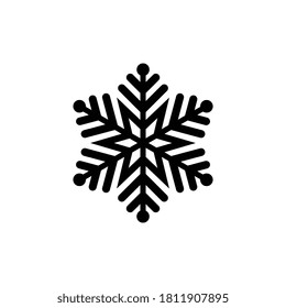 Snowflakes. Snowflake icon vector. Christmas and winter theme. Simple flat black illustration on white background.