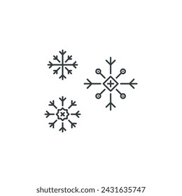 Copos de nieve, copo de nieve, nieve, icono, ilustración vectorial