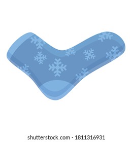 Icono del calcetín de copos de nieve. Caricatura del icono del vector de sock de copos de nieve para diseño web aislado en fondo blanco