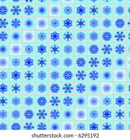 Snowflakes in squares. Seamless vector wallpaper