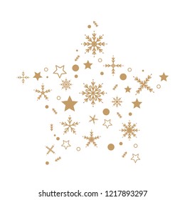Snowflakes star icon symbol decoration sky christmast vector design