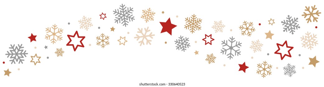 Snowflakes and Stars Border