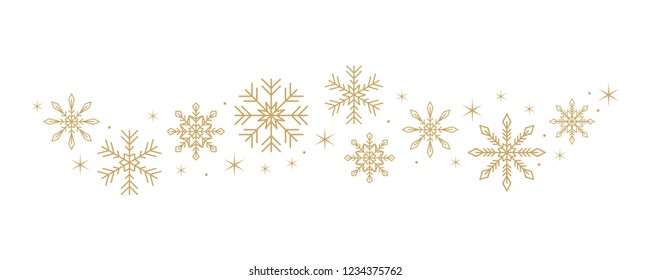 snowflakes and stars border isolated on white background vector illustration EPS10