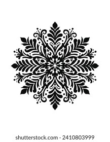 SNOWFLAKES STENCIL VECTOR-02. MANDALA STYLE.