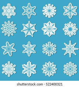 Snowflakes Sticker Set Snowflakes Stickers Your Stock Vector (Royalty ...