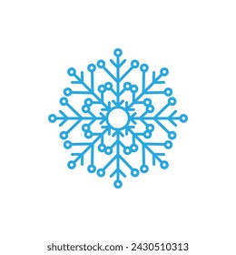 Diseño de estilo de copos de nieve para etiquetas, ilustración de símbolo congelado de invierno
