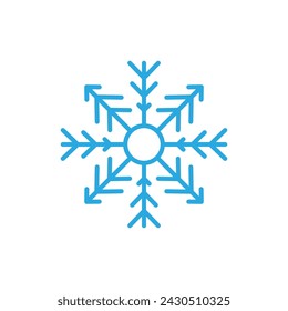 Diseño de estilo de copos de nieve para etiquetas, ilustración de símbolo congelado de invierno