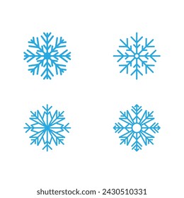 Diseño de estilo de copos de nieve para etiquetas, ilustración de símbolo congelado de invierno