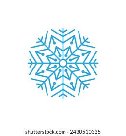 Snowflakes Style Design for Labels, Winter Frozen Symbol illustration