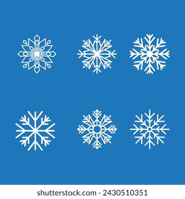 Diseño de estilo de copos de nieve para etiquetas, ilustración de símbolo congelado de invierno
