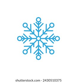 Diseño de estilo de copos de nieve para etiquetas, ilustración de símbolo congelado de invierno