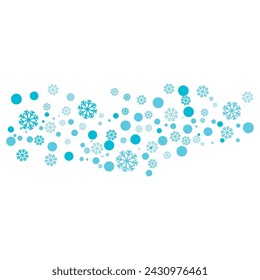 Diseño de estilo de copos de nieve para etiquetas, ilustración de símbolo congelado de invierno