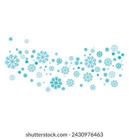 Diseño de estilo de copos de nieve para etiquetas, ilustración de símbolo congelado de invierno
