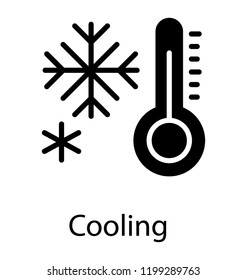 Snowflakes with temperature meter showing low temperature