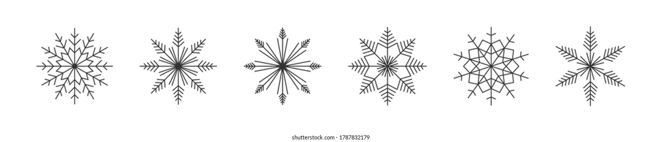 Snowflakes template. Christmas icon. Vector illustration