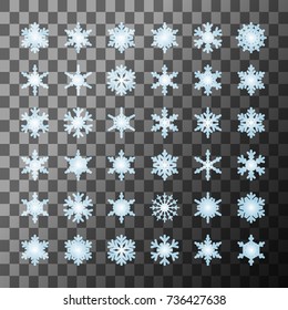 Snowflakes template collection. Design element for cover, greeting card, printing products, party flyer, presentation, brochures or booklet. Vector illustration.