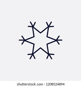Snowflakes thin line ftat design vector illustration. snow crystal icon vector
