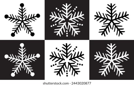 snowflakes thin line icon set such as pack of simple snowflake, snowflake, snowflake, icons for report, presentation, diagram, web design. vector illustration .EPS 10