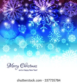 Snowflakes. Vector abstract winter Christmas background.