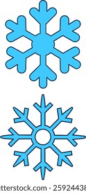 Snowflakes vector art, Set of Christmas snowflake art, Hand drawn snowflakes icon illustration