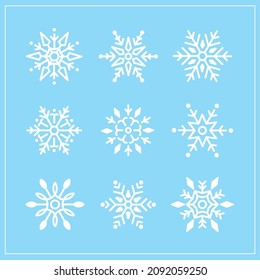 Snowflakes vector Christmas and new year decoration element set