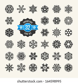 Snowflakes vector collection. Web icon set.