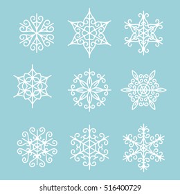Snowflakes vector design set