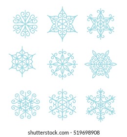 Snowflakes vector design set