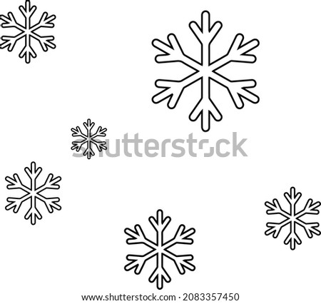 Snowflakes Vector Drawing Sembol Ai