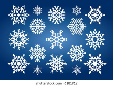 Schneeflocken (Vektorgrafik). In der Galerie auch verfügbar XXL JPEG-Bild aus diesem Vektorgrafik