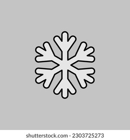 Snowflakes vector grayscale icon. Meteorology sign. Graph symbol for travel, tourism and weather web site and apps design, logo, app, UI