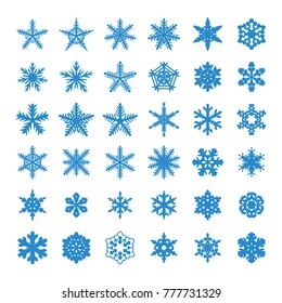 Snowflakes vector icon set. Vector snowflakes set. 