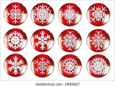 snowflakes vector icon set for christmas