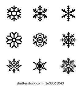 	
Snowflakes vector icon set. new year illustration sign collection. Christmas symbol or logo.