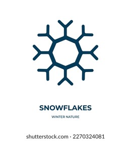 snowflakes vector icon. snowflakes, winter, holiday filled icons from flat winter nature concept. Isolated black glyph icon, vector illustration symbol element for web design and mobile apps