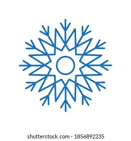 Icono vector copos de nieve. Símbolo de nieve de invierno. Pictograma de línea de moda