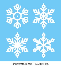 Snowflakes vector icons set isolated on background.