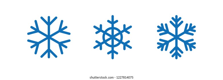 Snowflakes vector icons, snow in winter season symbol, christmas decoration geometric element collection