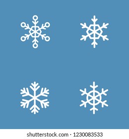 Snowflakes vector icons, snow in winter season symbol, christmas decoration geometric element collection