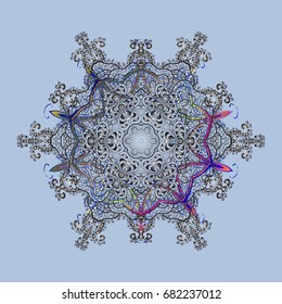 Snowflakes. Vector illustration. Christmas pattern with snowflakes abstract background. Background. Holiday design for Christmas and New Year fashion prints.