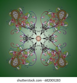 Snowflakes Vector illustration. Decoration winter snow icons. Vector christmas abstract colorful background with falling snowflake.