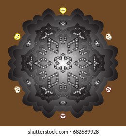 Snowflakes Vector illustration. Decoration winter snow icons. Vector christmas abstract colorful background with falling snowflake.