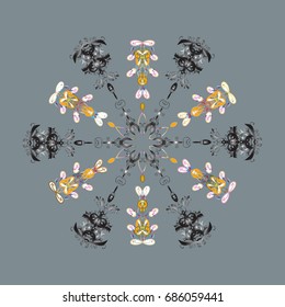 Snowflakes Vector illustration. Decoration winter icons. Vector christmas abstract colorful background with falling snowflake.