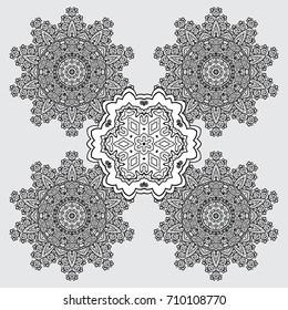Snowflakes Vector illustration. Decoration winter snow icons. Vector christmas abstract colorful background with falling snowflake.