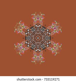 Snowflakes Vector illustration. Decoration winter snow icons. Vector christmas abstract colorful background with falling snowflake.