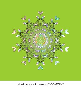 Snowflakes Vector illustration. Decoration winter snow icons. Vector christmas abstract colorful background with falling snowflake.