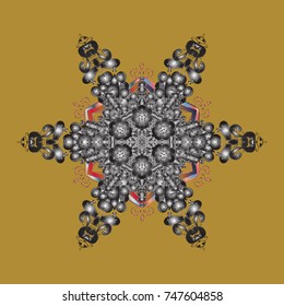 Snowflakes Vector illustration. Decoration winter snow icons. Vector christmas abstract colorful background with falling snowflake.